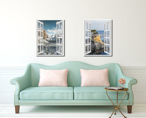 Bridal Veil Falls Yosemite National Park Winter Picture French Window Canvas Print with Frame Gifts Home Decor Wall Art Collection