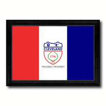 Load image into Gallery viewer, Cleveland City Ohio State Flag Canvas Print Black Picture Frame
