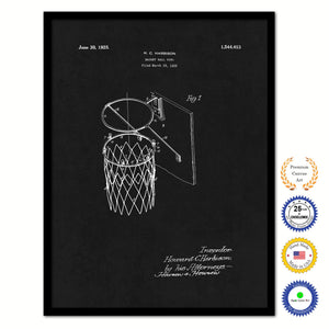 1925 Basketball Goal Old Patent Art Print on Canvas Custom Framed Vintage Home Decor Wall Decoration Great for Gifts