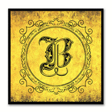 Load image into Gallery viewer, Alphabet B Yellow Canvas Print Black Frame Kids Bedroom Wall Décor Home Art
