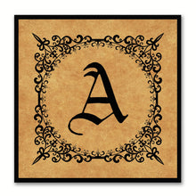 Load image into Gallery viewer, Alphabet A Brown Canvas Print Black Frame Kids Bedroom Wall Décor Home Art
