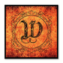 Load image into Gallery viewer, Alphabet W Orange Canvas Print Black Frame Kids Bedroom Wall Décor Home Art
