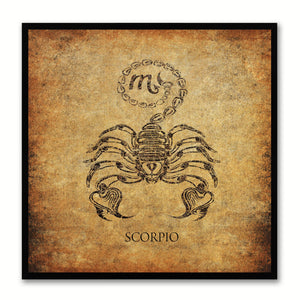 Zodiac Scorpio Horoscope Canvas Print, Black Picture Frame Home Decor Wall Art Gift
