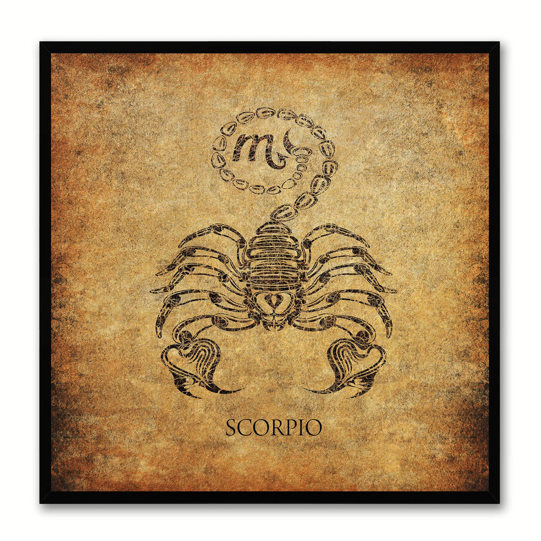 Zodiac Scorpio Horoscope Canvas Print, Black Picture Frame Home Decor Wall Art Gift
