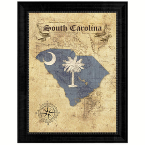 South Carolina State Vintage Map Gifts Home Decor Wall Art Office Decoration