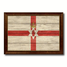 Load image into Gallery viewer, North Irish Ulster City Northern Ireland Country Texture Flag Canvas Print Brown Picture Frame
