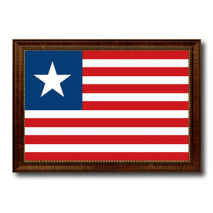 Historical State City Florida Secession State Flag Canvas Print Brown Picture Frame