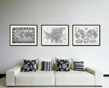 Load image into Gallery viewer, Asia Vintage B&amp;W Map Canvas Print, Picture Frame Home Decor Wall Art Gift Ideas

