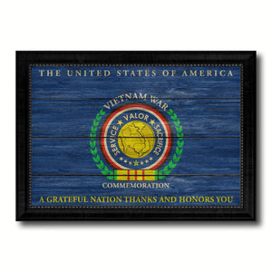 Vietnam War Country Flag Texture Canvas Print with Black Picture Frame Home Decor Wall Art Decoration Collection Gift Ideas