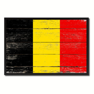 Belgium Country National Flag Vintage Canvas Print with Picture Frame Home Decor Wall Art Collection Gift Ideas