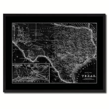 Load image into Gallery viewer, Texas Vintage Monochrome Map Canvas Print, Gifts Picture Frames Home Decor Wall Art
