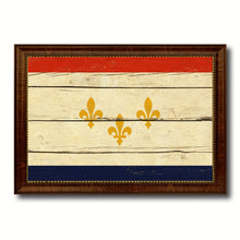 Load image into Gallery viewer, New Orleans  City Louisiana State Vintage Flag Canvas Print Brown Picture Frame
