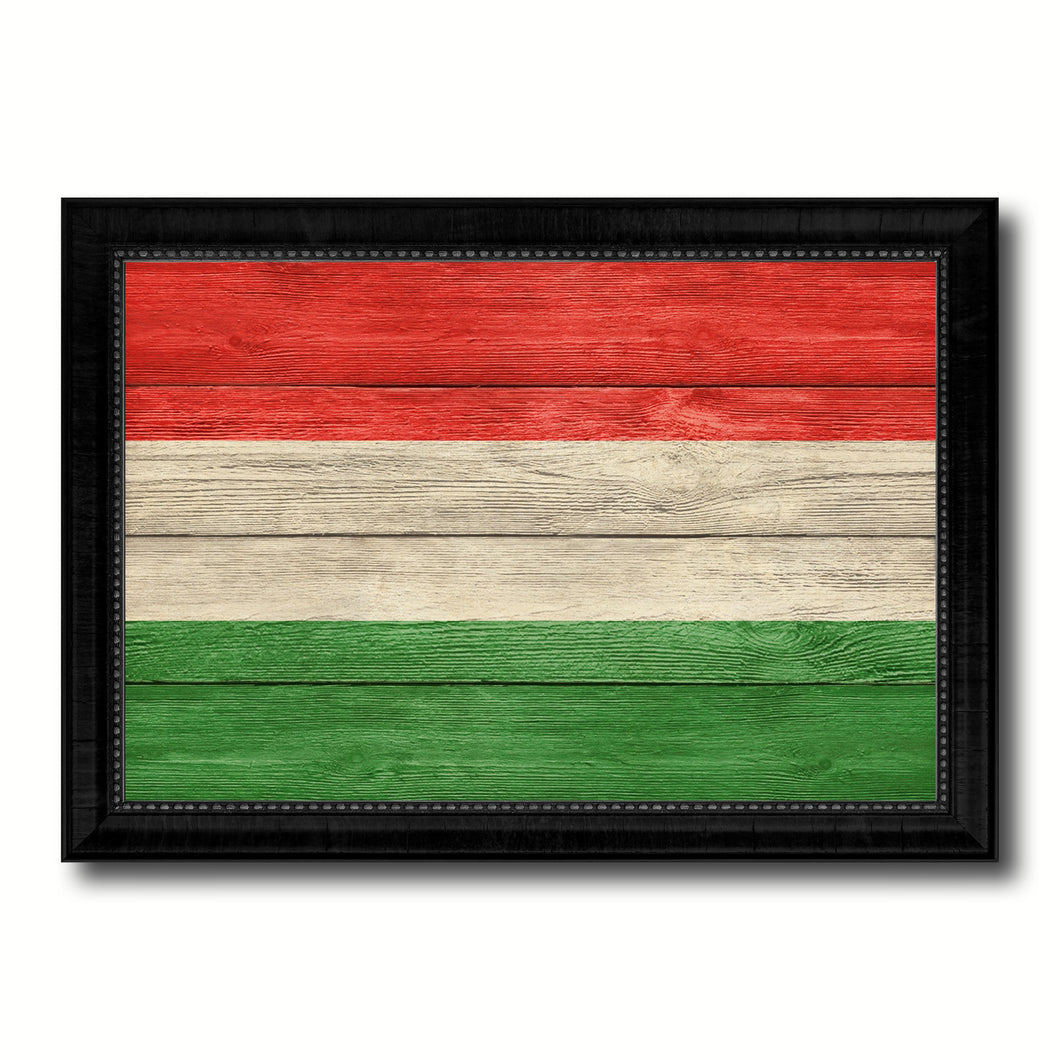 Hungary Country Flag Texture Canvas Print with Black Picture Frame Home Decor Wall Art Decoration Collection Gift Ideas