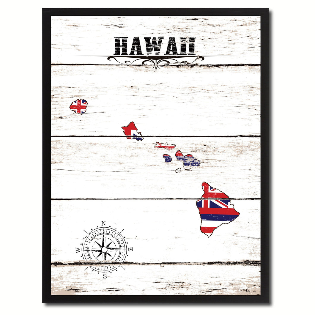 Hawaii State Flag Gifts Home Decor Wall Art Canvas Print Picture Frames