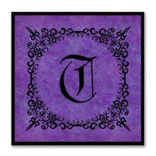 Load image into Gallery viewer, Alphabet T Purple Canvas Print Black Frame Kids Bedroom Wall Décor Home Art
