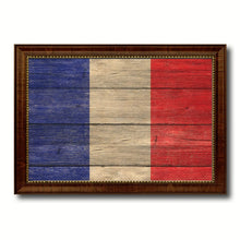 Load image into Gallery viewer, France Country Flag Texture Canvas Print with Brown Custom Picture Frame Home Decor Gift Ideas Wall Art Decoration
