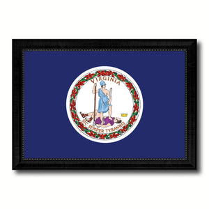 Virginia State Flag Canvas Print with Custom Black Picture Frame Home Decor Wall Art Decoration Gifts