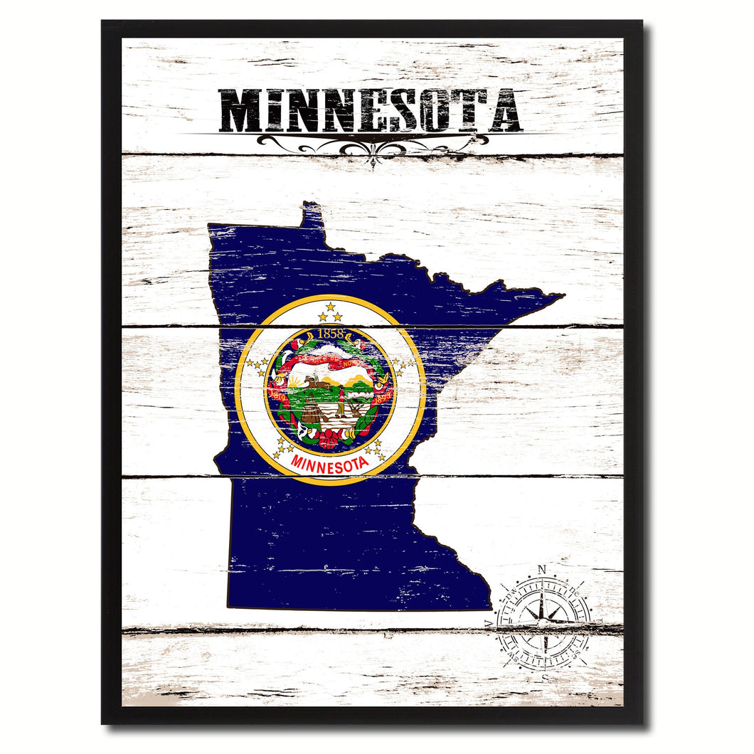 Minnesota State Flag Gifts Home Decor Wall Art Canvas Print Picture Frames