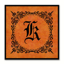 Load image into Gallery viewer, Alphabet K Orange Canvas Print Black Frame Kids Bedroom Wall Décor Home Art
