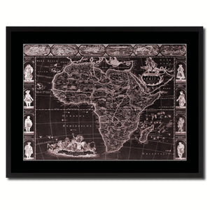 Africa Vintage Vivid Sepia Map Canvas Print, Picture Frames Home Decor Wall Art Decoration Gifts