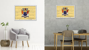 New Jersey State Flag Shabby Chic Gifts Home Decor Wall Art Canvas Print, White Wash Wood Frame