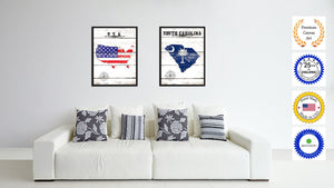 South Carolina State Flag Gifts Home Decor Wall Art Canvas Print Picture Frames