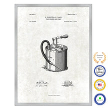 Load image into Gallery viewer, 1894 Firefighter Fire Engine and Pump Antique Patent Artwork Silver Framed Canvas Print Home Office Decor Great for Firefighter Fireman Firewoman
