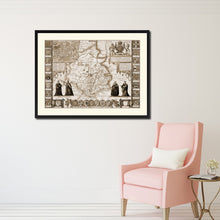 Load image into Gallery viewer, Cambridgeshire Vintage Sepia Map Canvas Print, Picture Frame Gifts Home Decor Wall Art Decoration
