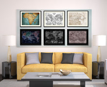 Load image into Gallery viewer, Europe  Asia Vintage Sepia Map Canvas Print, Picture Frame Gifts Home Decor Wall Art Decoration
