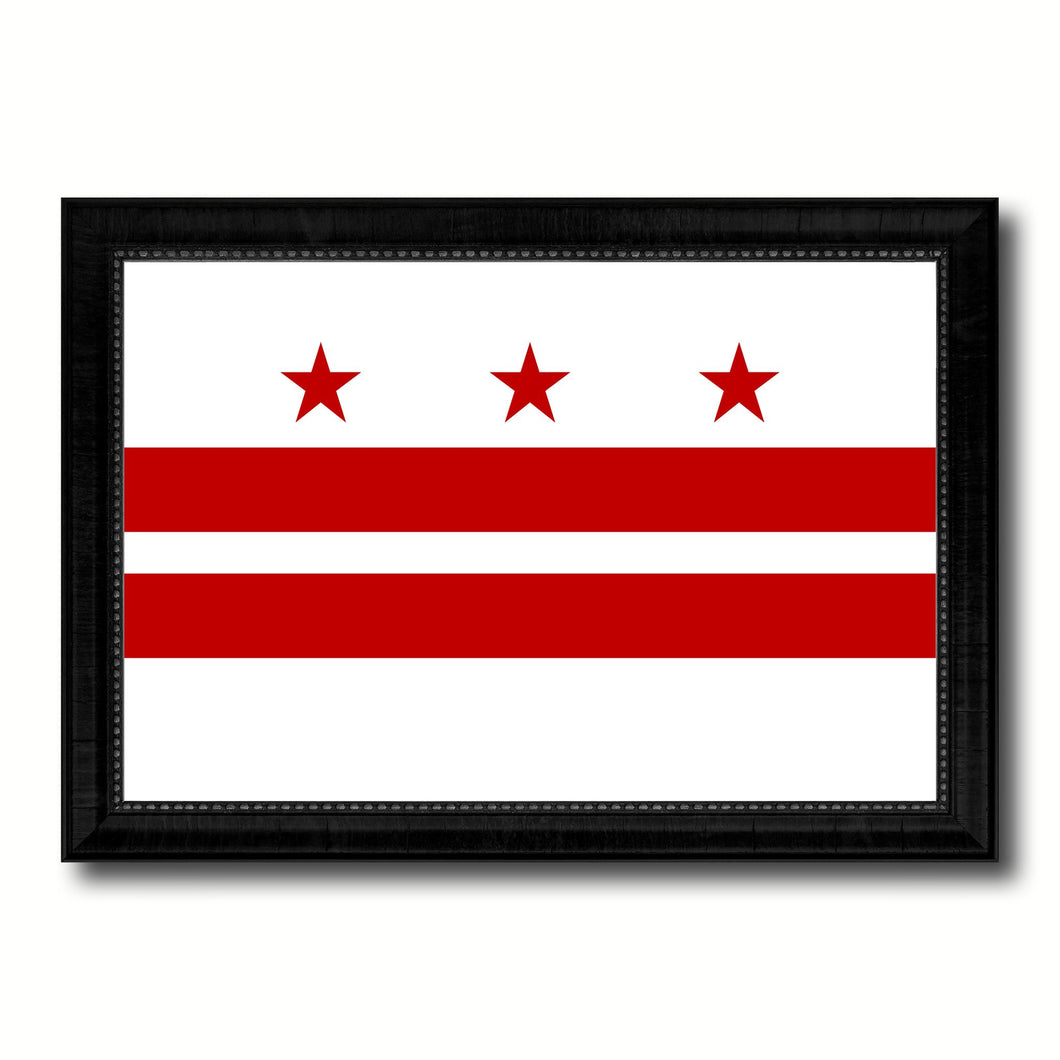 Washington DC Flag Canvas Print Black Picture Frame