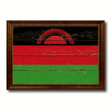 Load image into Gallery viewer, Malawi Country Flag Vintage Canvas Print with Brown Picture Frame Home Decor Gifts Wall Art Decoration Artwork
