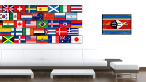 Swaziland Country National Flag Vintage Canvas Print with Picture Frame Home Decor Wall Art Collection Gift Ideas