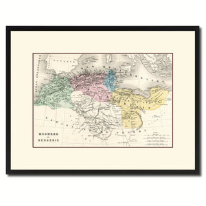 North Africa Barbary Coast Vintage Antique Map Wall Art Home Decor Gift Ideas Canvas Print Custom Picture Frame