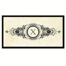 Load image into Gallery viewer, Alphabet Letter X White Canvas Print, Black Custom Frame

