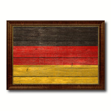 Load image into Gallery viewer, Germany Country Flag Texture Canvas Print with Brown Custom Picture Frame Home Decor Gift Ideas Wall Art Decoration
