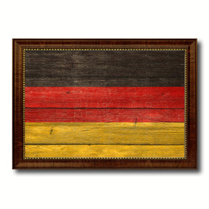 Germany Country Flag Texture Canvas Print with Brown Custom Picture Frame Home Decor Gift Ideas Wall Art Decoration