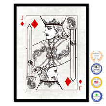 Load image into Gallery viewer, One Eye Jack Diamond Poker Decks of Vintage Cards Print on Canvas Black Custom Framed
