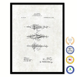 1907 Fishing Artificial Bait Vintage Patent Artwork Black Framed Canvas Print Home Office Decor Great for Fisherman Cabin Lake House