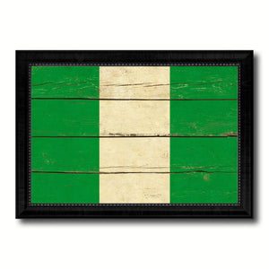Nigeria Country Flag Vintage Canvas Print with Black Picture Frame Home Decor Gifts Wall Art Decoration Artwork