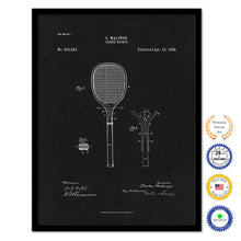 Load image into Gallery viewer, 1892 Tennis Racket Old Patent Art Print on Canvas Custom Framed Vintage Home Decor Wall Decoration Great for Gifts
