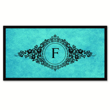 Load image into Gallery viewer, Alphabet Letter F Auqa Canvas Print, Black Custom Frame
