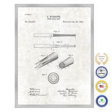 Load image into Gallery viewer, 1895 Baseball Bat Old Patent Art Print on Canvas Custom Framed Vintage Home Decor Wall Decoration Great for Gifts
