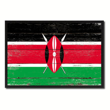 Load image into Gallery viewer, Kenya Country National Flag Vintage Canvas Print with Picture Frame Home Decor Wall Art Collection Gift Ideas
