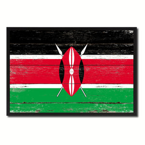 Kenya Country National Flag Vintage Canvas Print with Picture Frame Home Decor Wall Art Collection Gift Ideas