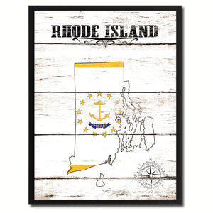 Rhode Island State Flag Gifts Home Decor Wall Art Canvas Print Picture Frames