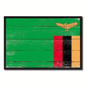 Zambia Country National Flag Vintage Canvas Print with Picture Frame Home Decor Wall Art Collection Gift Ideas