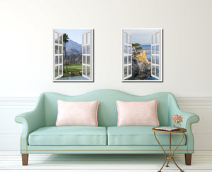 Palm Springs California West Golf Course Picture French Window Canvas Print with Frame Gifts Home Decor Wall Art Collection