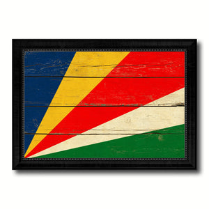 Seychelles Country Flag Vintage Canvas Print with Black Picture Frame Home Decor Gifts Wall Art Decoration Artwork