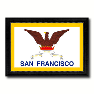 San Francisco City San Francisco State Flag Canvas Print Black Picture Frame