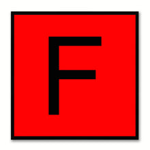 Load image into Gallery viewer, Alphabet F Red Canvas Print Black Frame Kids Bedroom Wall Décor Home Art
